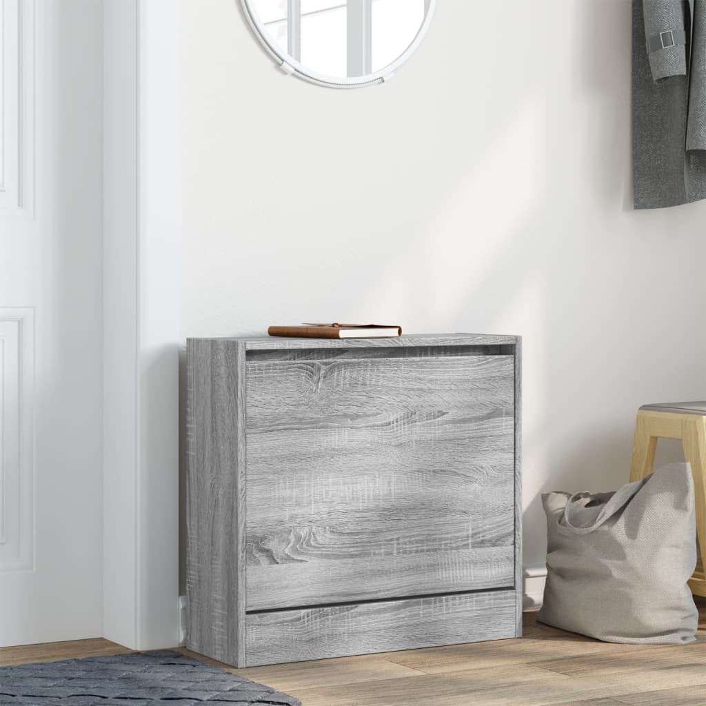 Armoire à chaussures sonoma gris 60x21x57 cm bois d'ingénierie - XIOS