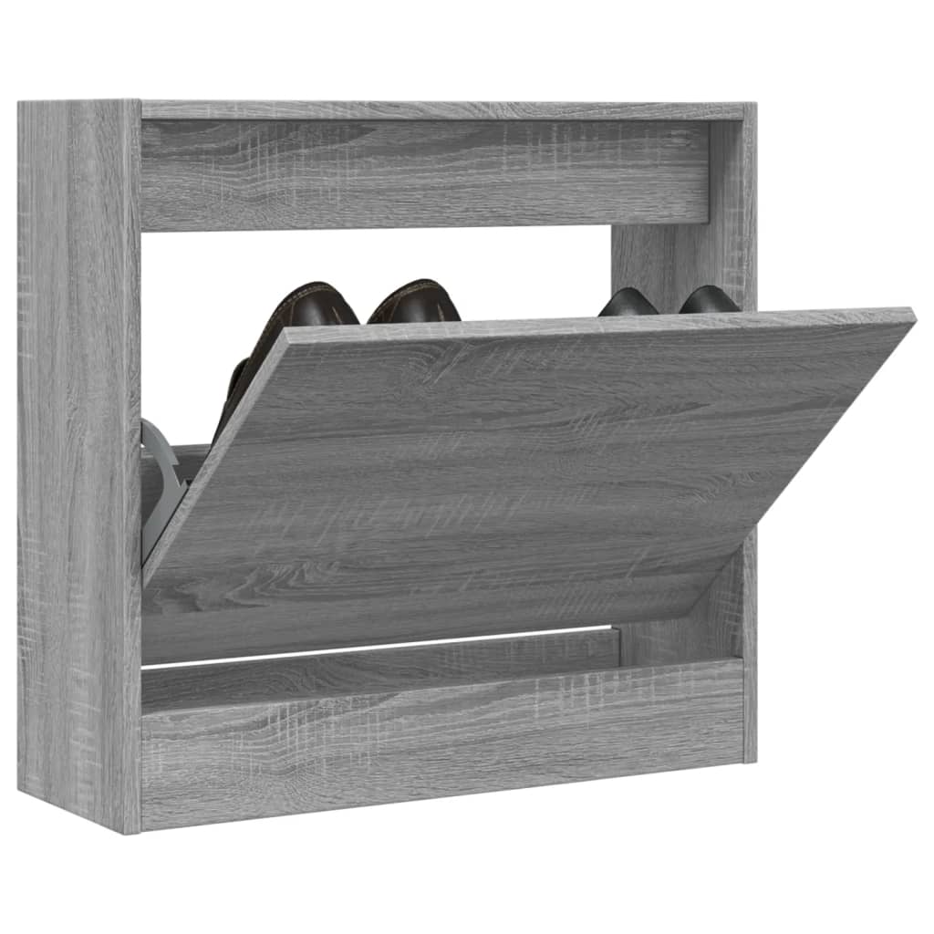 Armoire à chaussures sonoma gris 60x21x57 cm bois d'ingénierie - XIOS