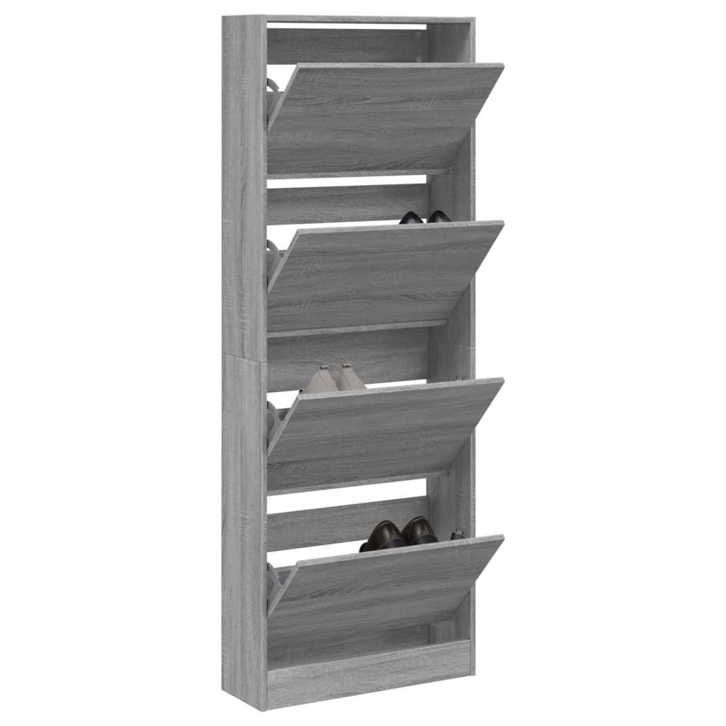 Armoire à chaussures sonoma gris 60x21x163,5 cm bois ingénierie - XIOS