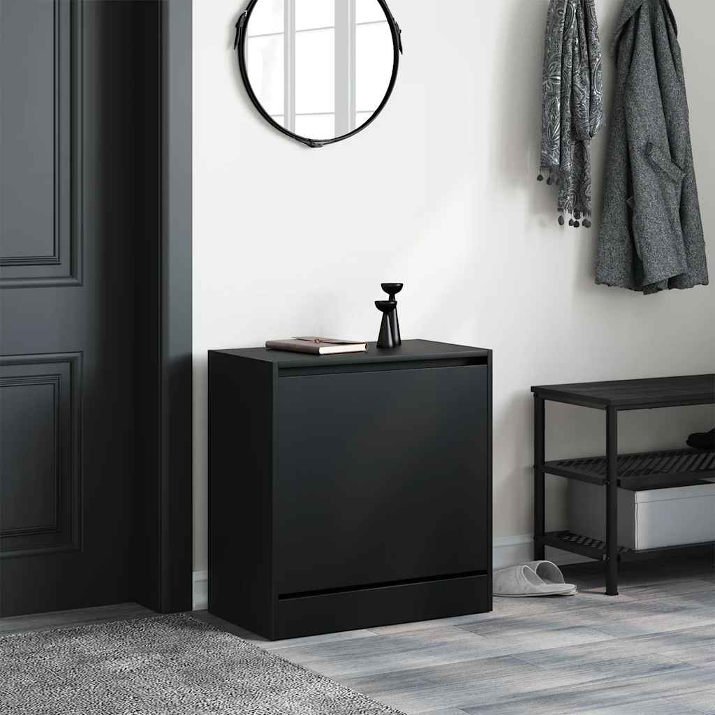 Armoire à chaussures noir 60x34x63,5 cm bois d'ingénierie - XIOS