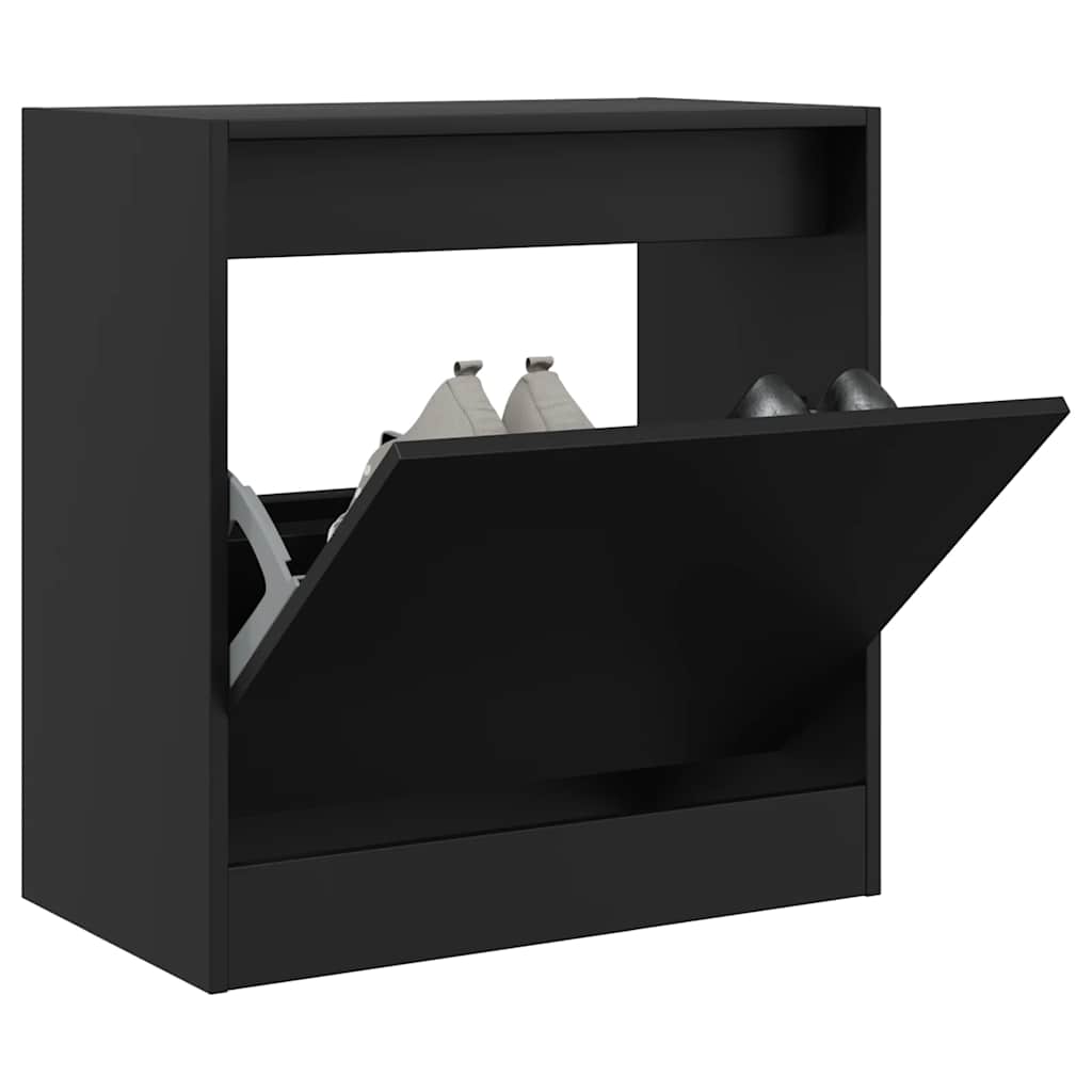 Armoire à chaussures noir 60x34x63,5 cm bois d'ingénierie - XIOS