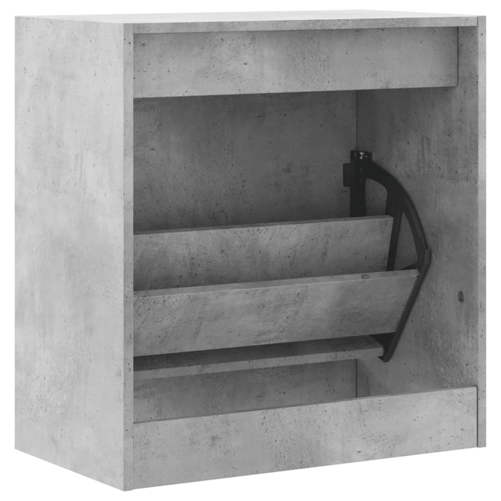 Armoire à chaussures gris béton 60x34x63,5 cm bois d'ingénierie - XIOS