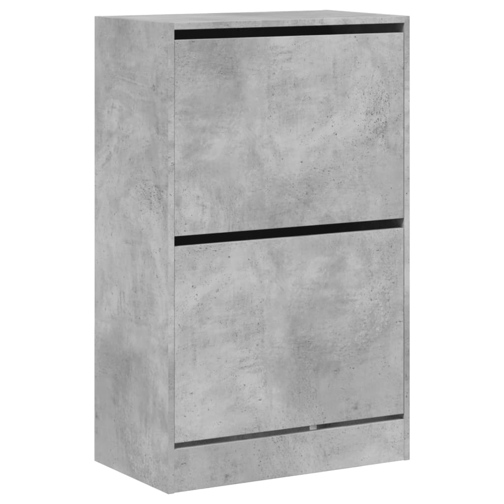 Armoire à chaussures gris béton 60x34x96,5 cm bois d'ingénierie - XIOS