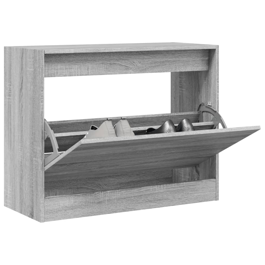 Armoire à chaussures sonoma gris 80x34x63 cm bois d'ingénierie - XIOS