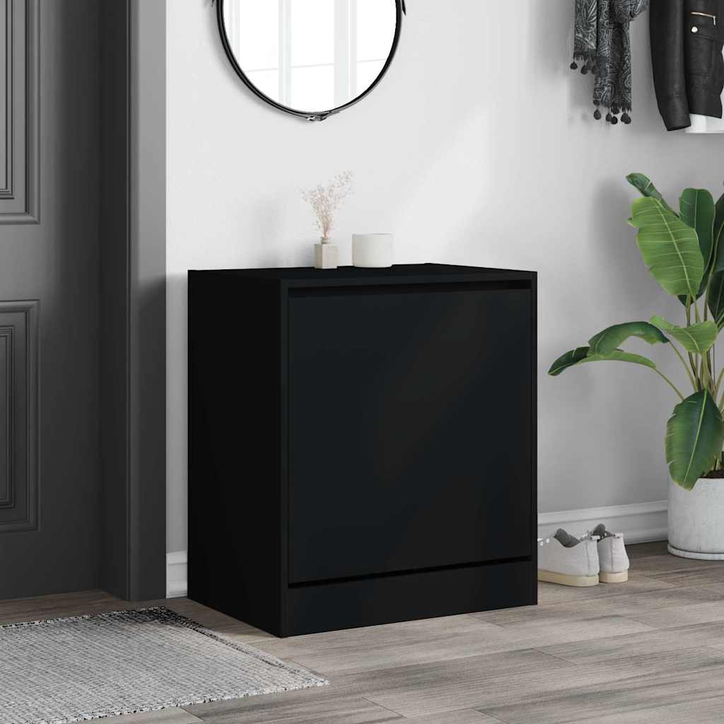 Armoire à chaussures noir 60x42x69 cm bois d'ingénierie - XIOS