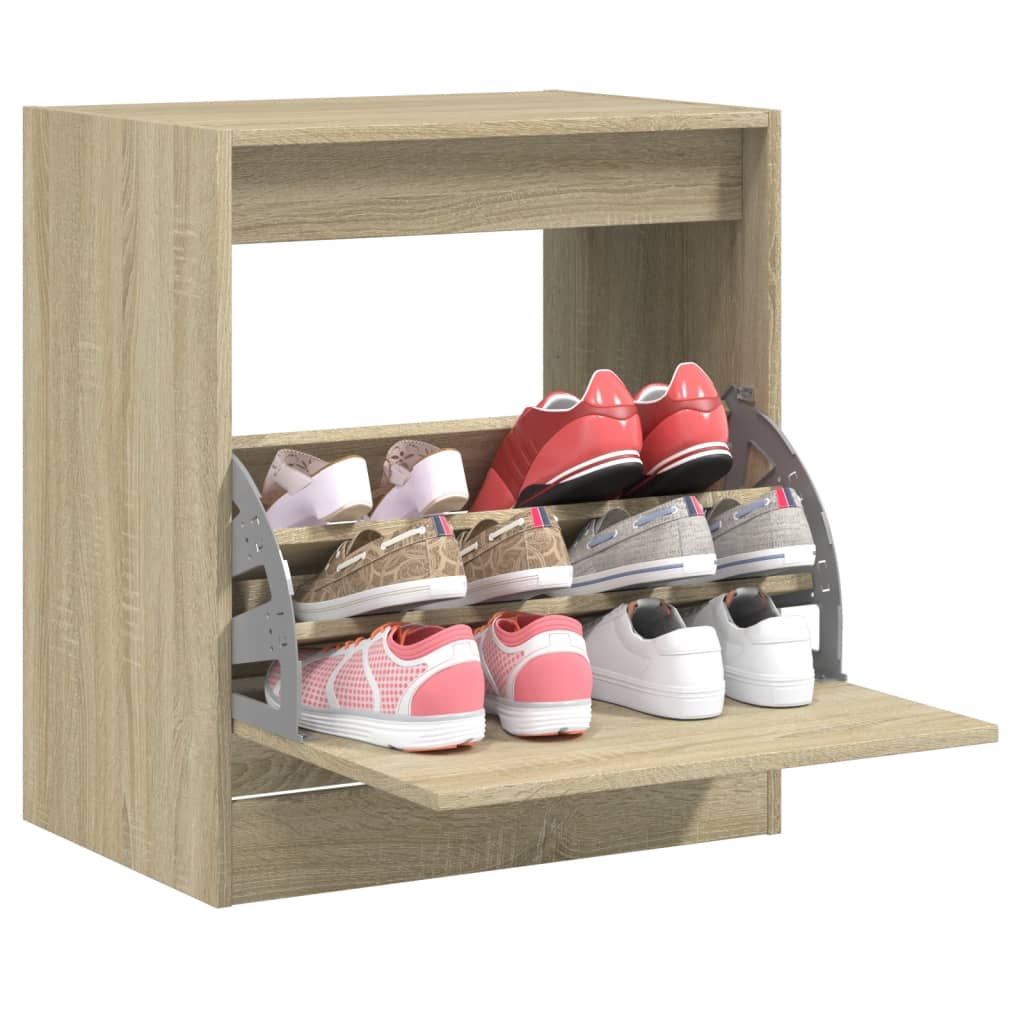 Armoire à chaussures chêne sonoma 60x42x69 cm bois d'ingénierie - XIOS
