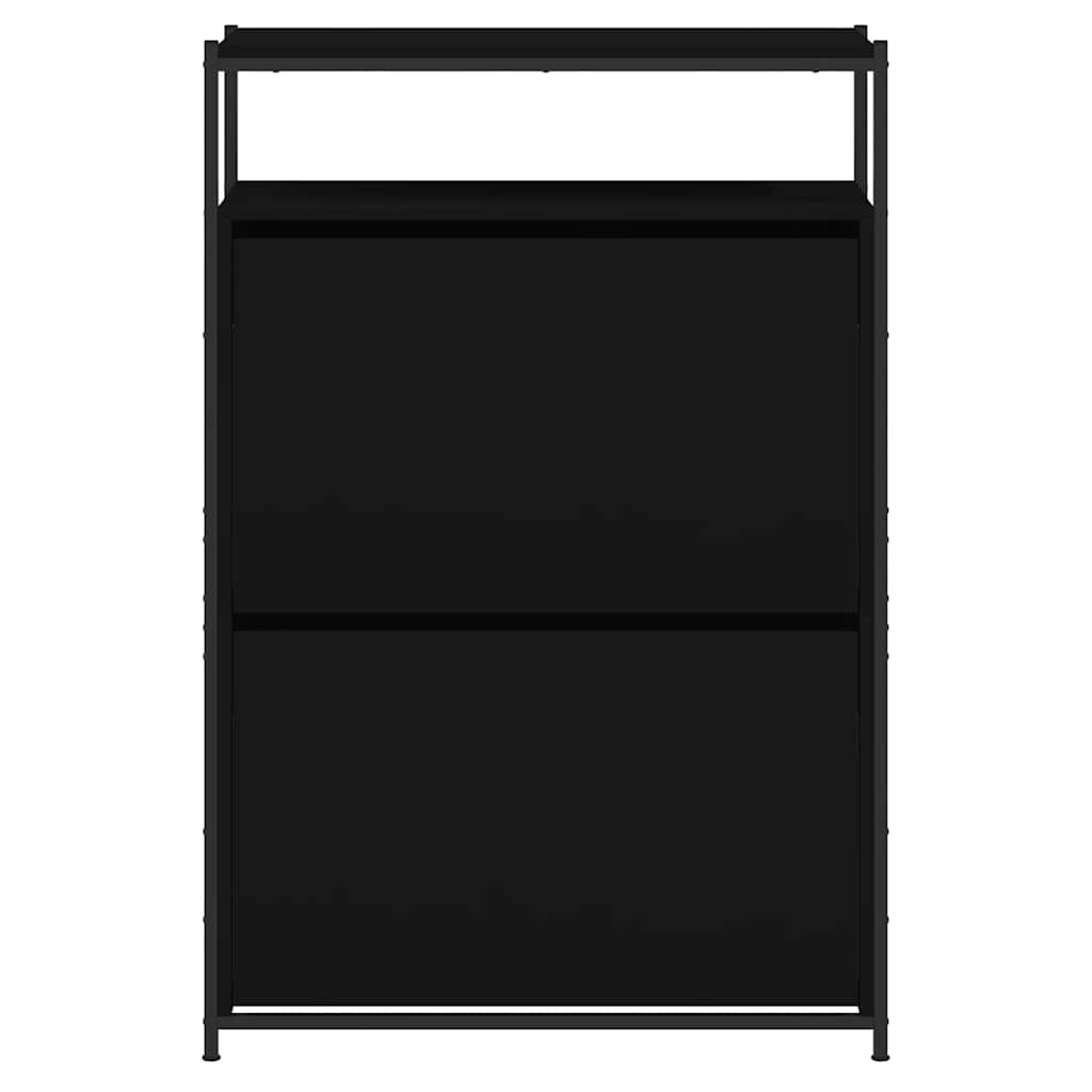 Armoire à chaussures noir 75x34x112 cm bois d'ingénierie - XIOS