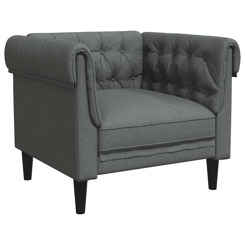 Fauteuil Chesterfield gris foncé tissu - XIOS