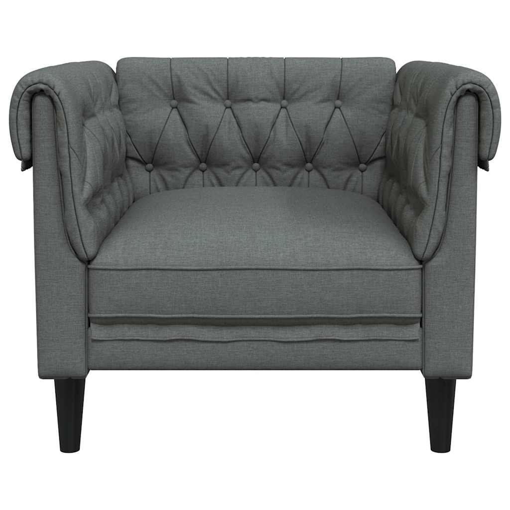Fauteuil Chesterfield gris foncé tissu - XIOS