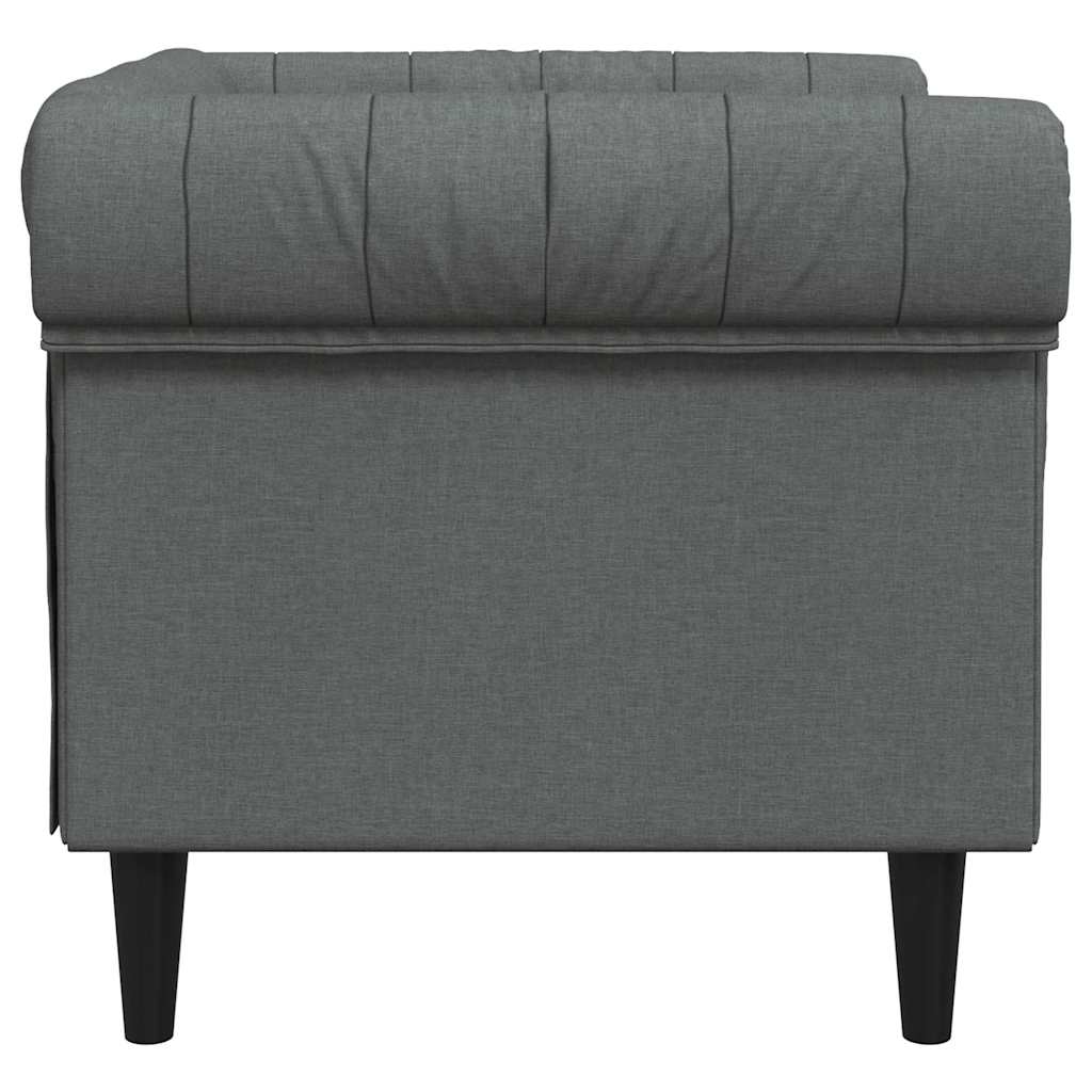 Fauteuil Chesterfield gris foncé tissu - XIOS