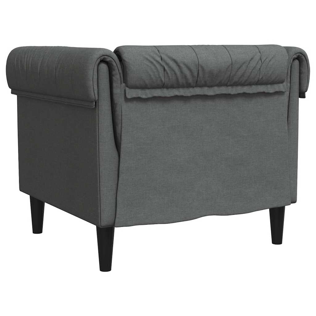 Fauteuil Chesterfield gris foncé tissu - XIOS
