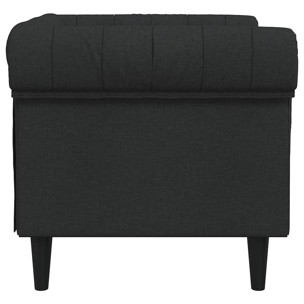 Fauteuil Chesterfield noir tissu - XIOS