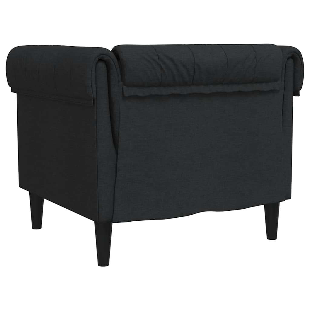 Fauteuil Chesterfield noir tissu - XIOS
