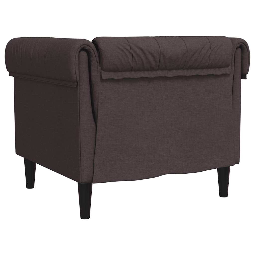 Fauteuil Chesterfield marron foncé tissu - XIOS