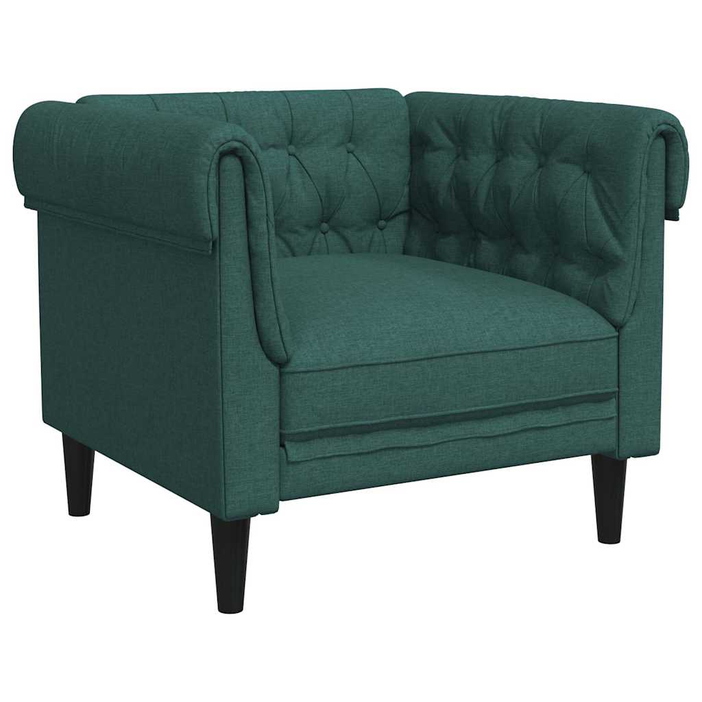 Fauteuil Chesterfield vert foncé tissu - XIOS