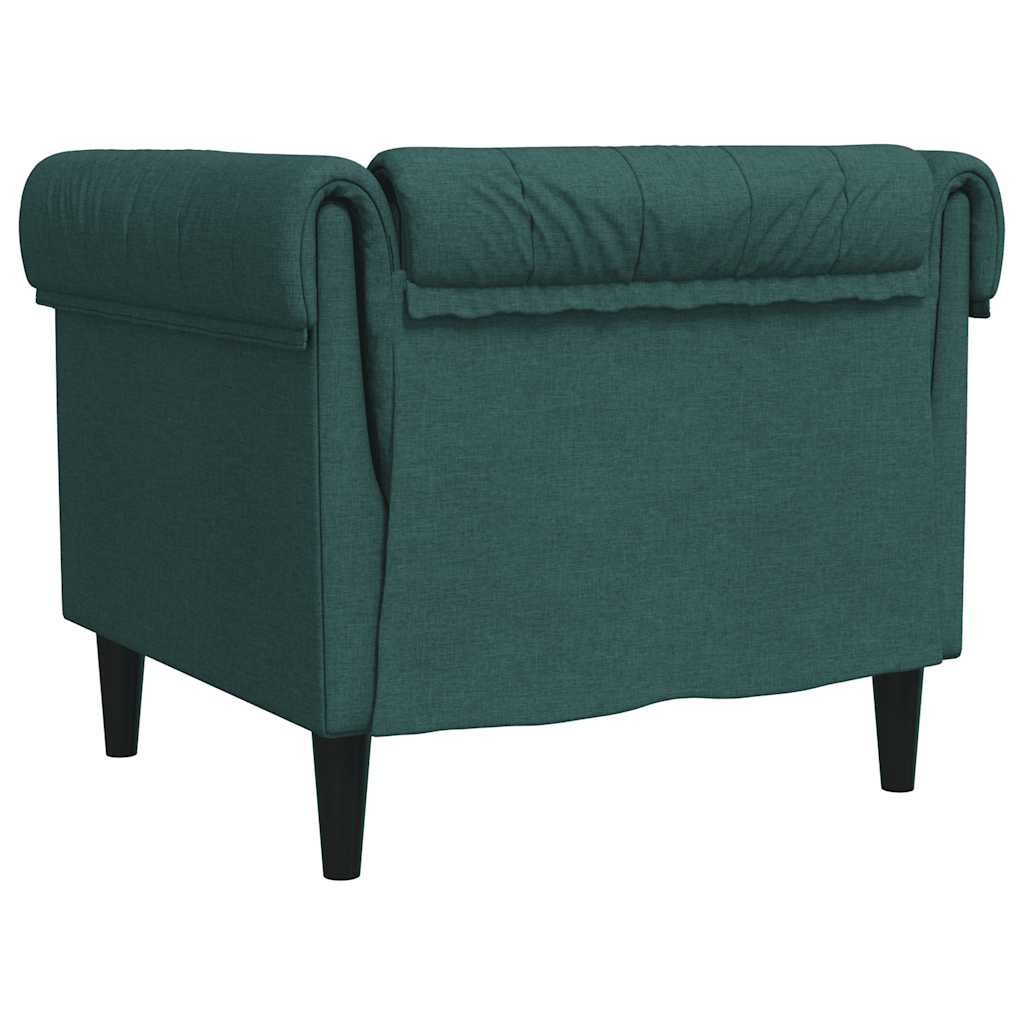 Fauteuil Chesterfield vert foncé tissu - XIOS