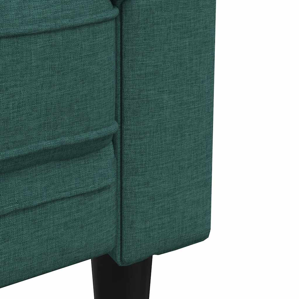 Fauteuil Chesterfield vert foncé tissu