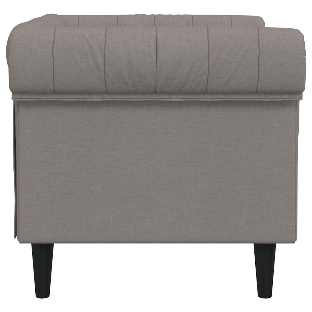 Fauteuil Chesterfield taupe tissu - XIOS