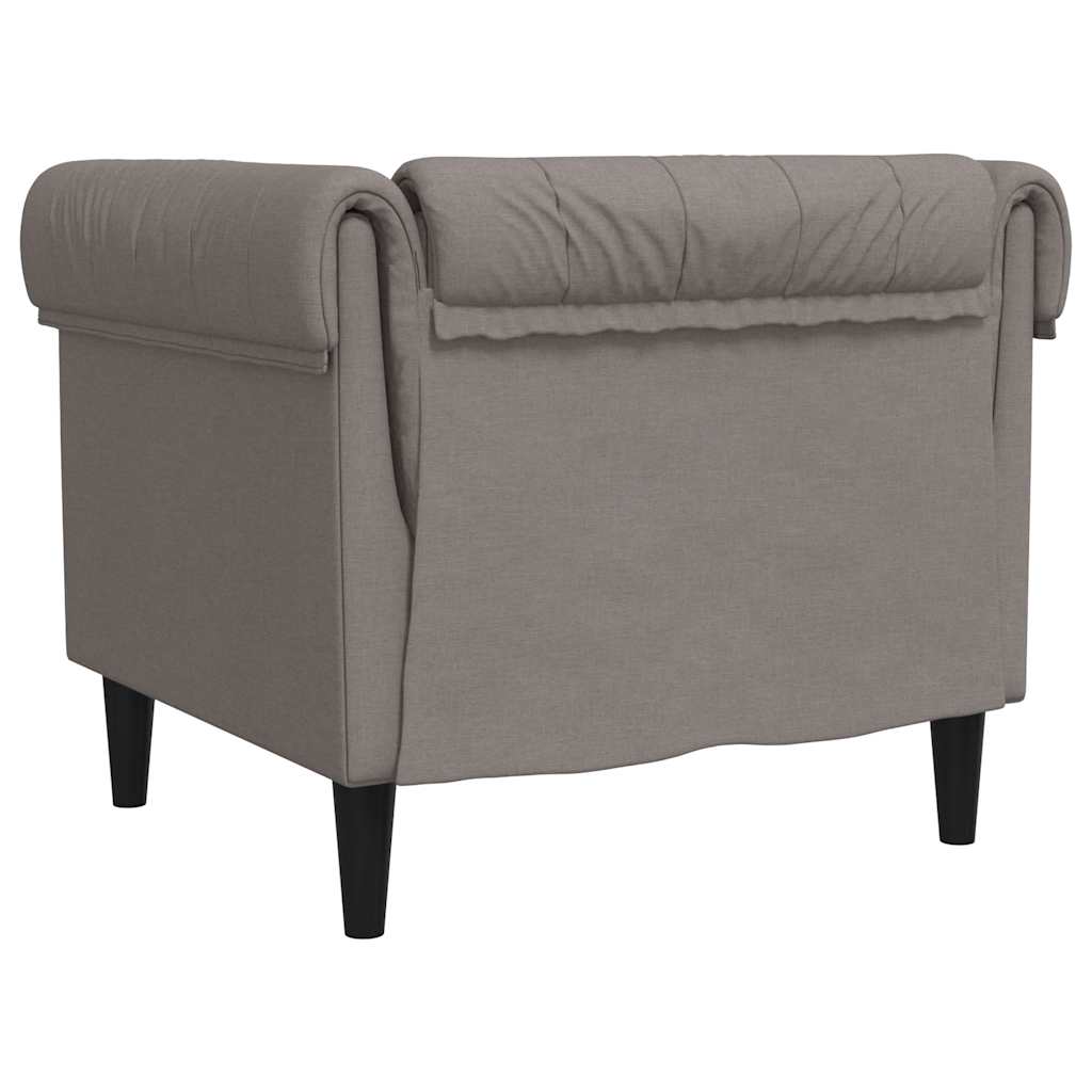 Fauteuil Chesterfield taupe tissu - XIOS