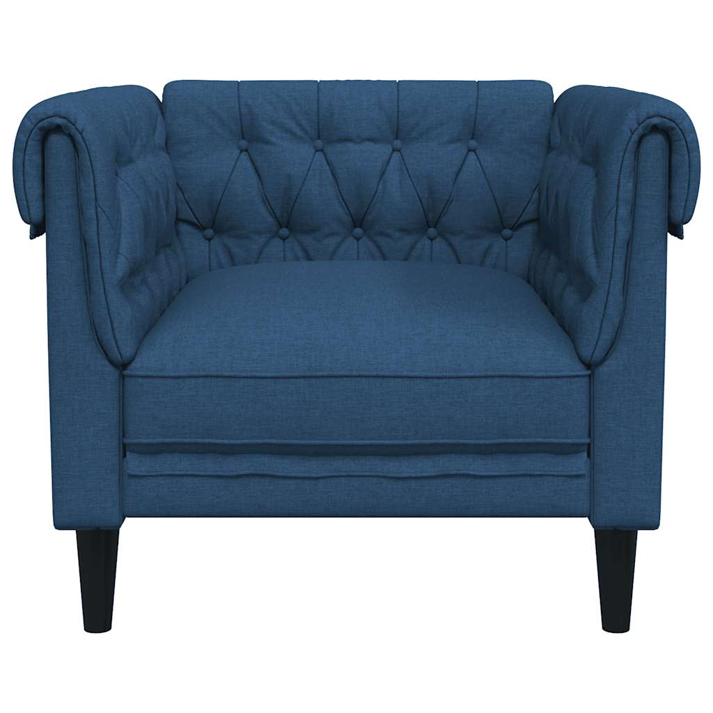 Fauteuil Chesterfield bleu tissu - XIOS