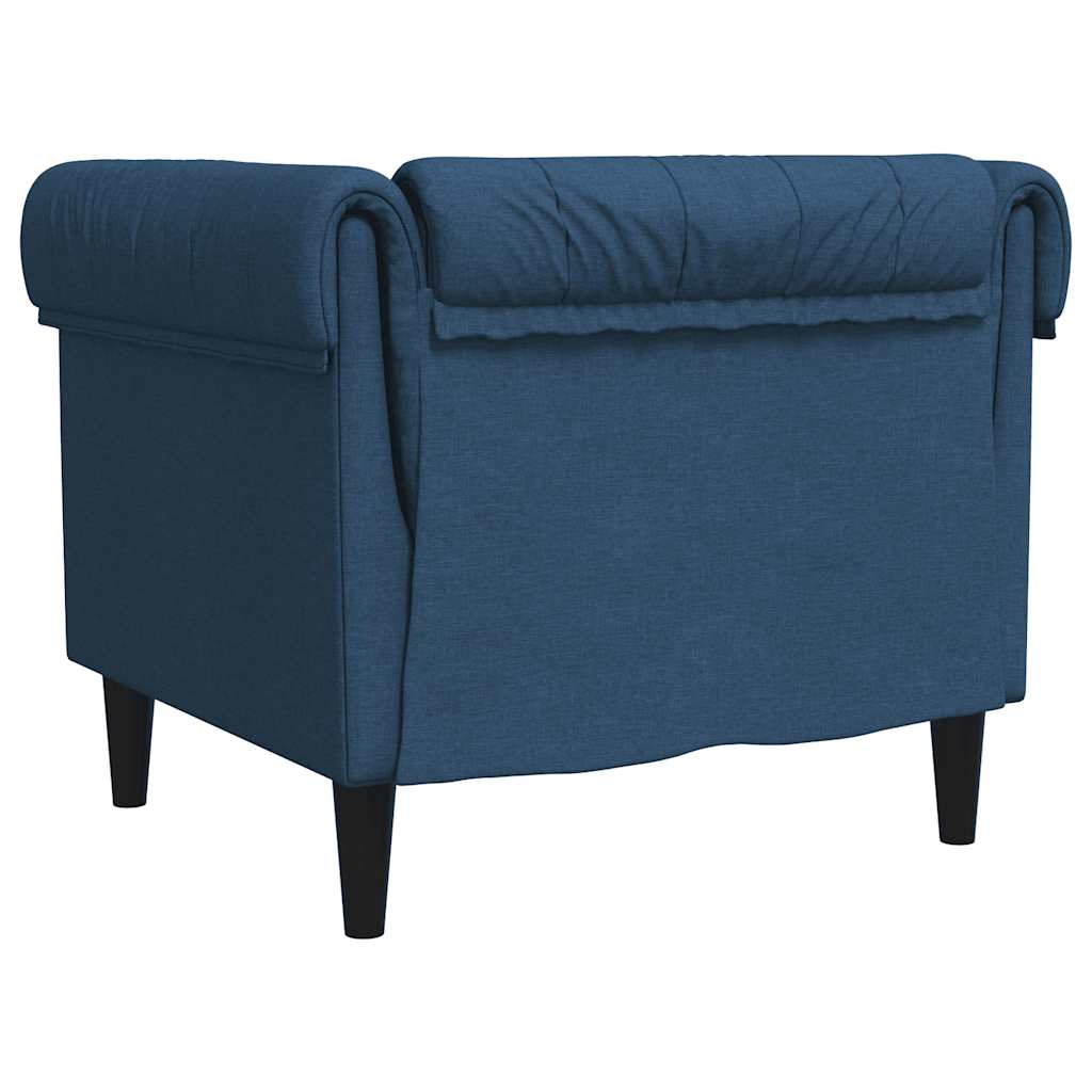 Fauteuil Chesterfield bleu tissu - XIOS