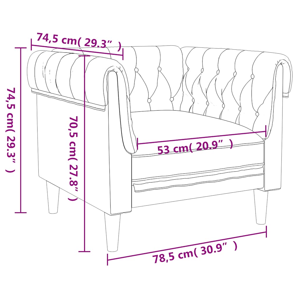 Fauteuil Chesterfield lin