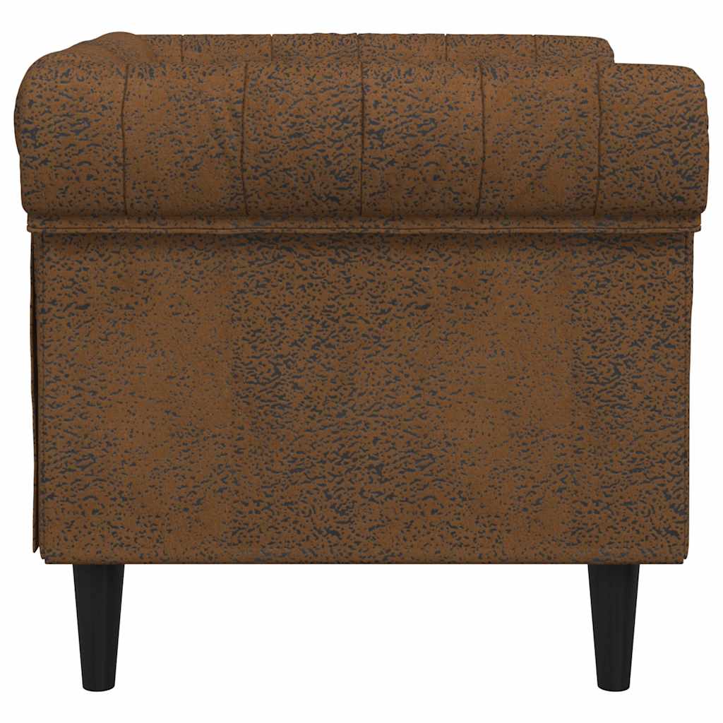 Fauteuil Chesterfield marron tissu - XIOS