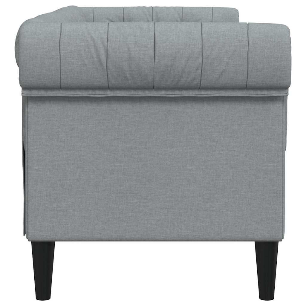 Canapé Chesterfield 2 places gris clair tissu - XIOS