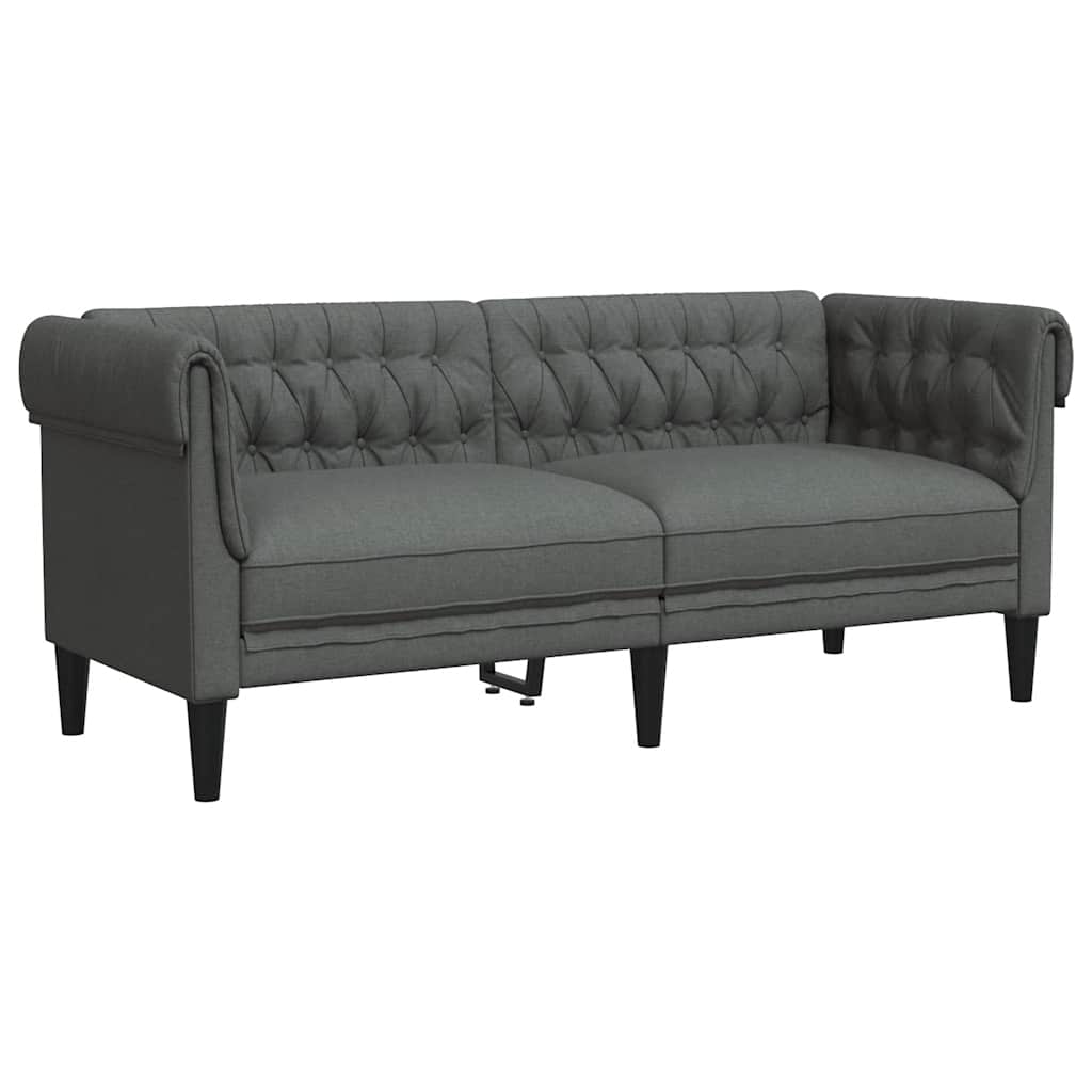Canapé Chesterfield 2 places gris foncé tissu - XIOS