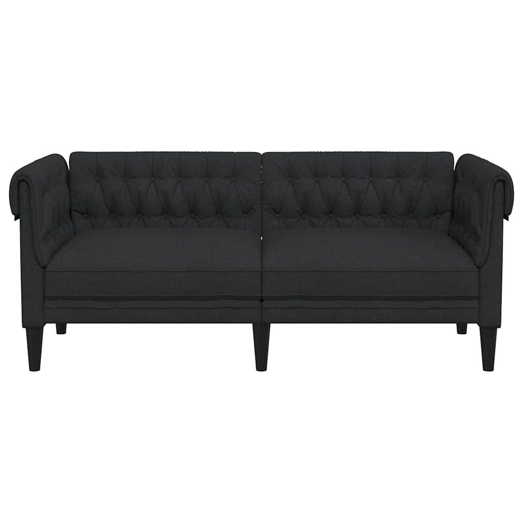 Canapé Chesterfield 2 places noir tissu - XIOS