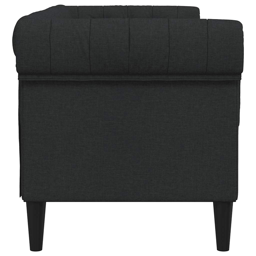 Canapé Chesterfield 2 places noir tissu - XIOS