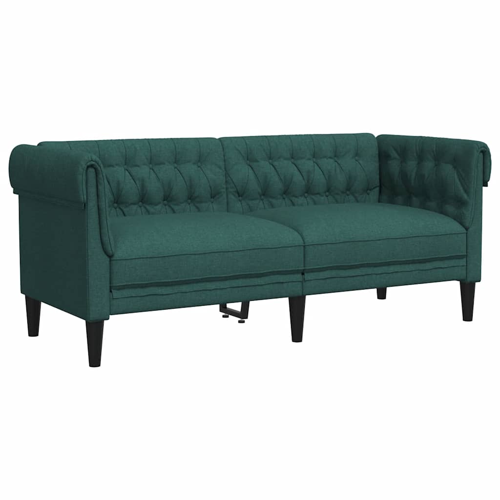 Canapé Chesterfield 2 places vert foncé tissu - XIOS