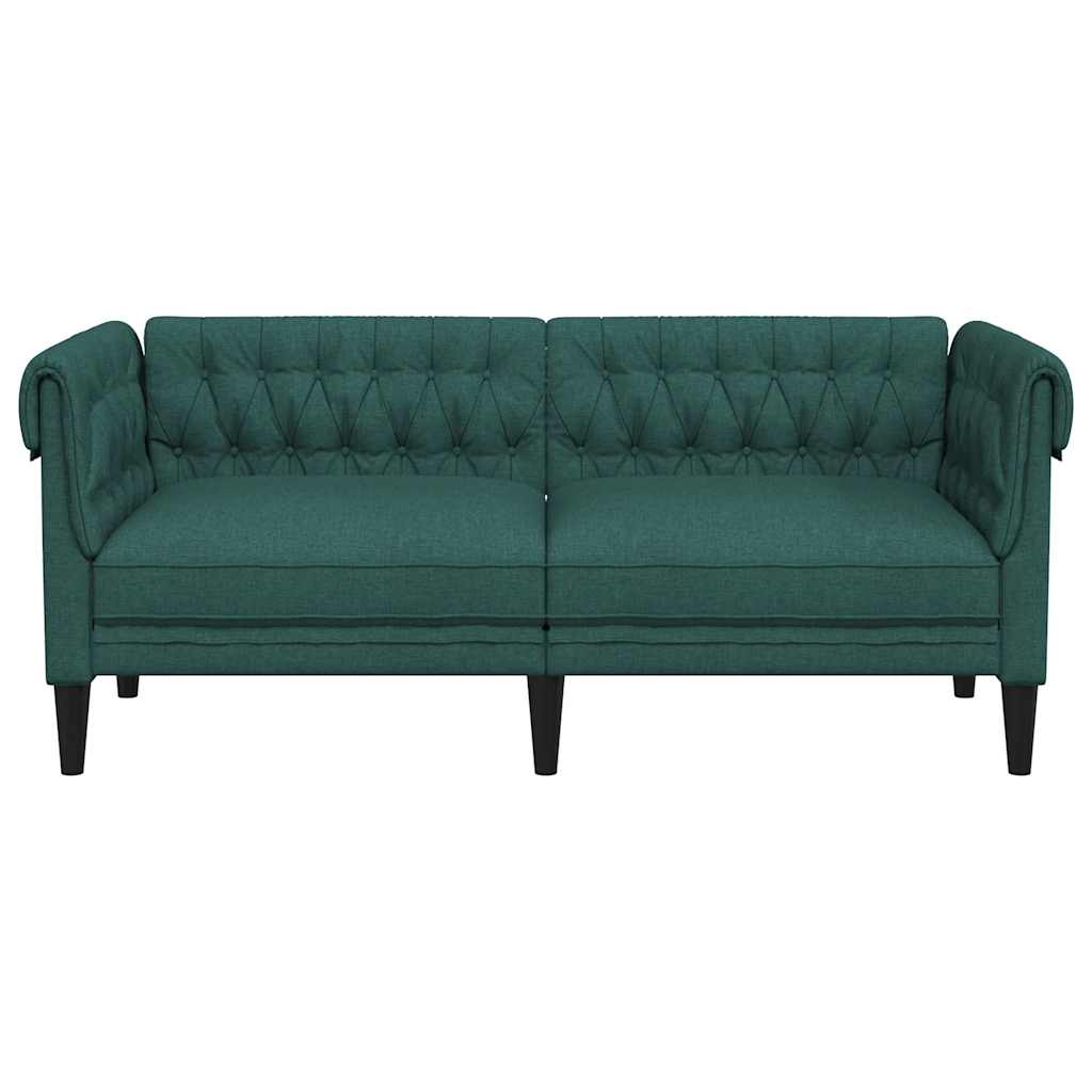 Canapé Chesterfield 2 places vert foncé tissu - XIOS