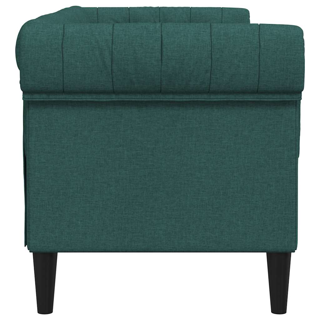 Canapé Chesterfield 2 places vert foncé tissu - XIOS