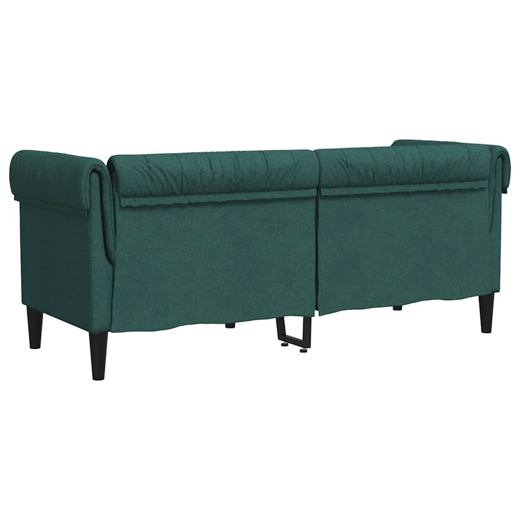 Canapé Chesterfield 2 places vert foncé tissu - XIOS