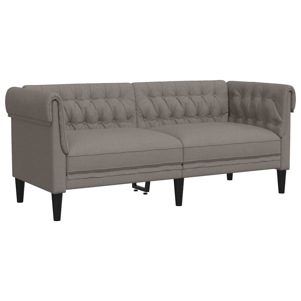 Canapé Chesterfield 2 places taupe tissu - XIOS