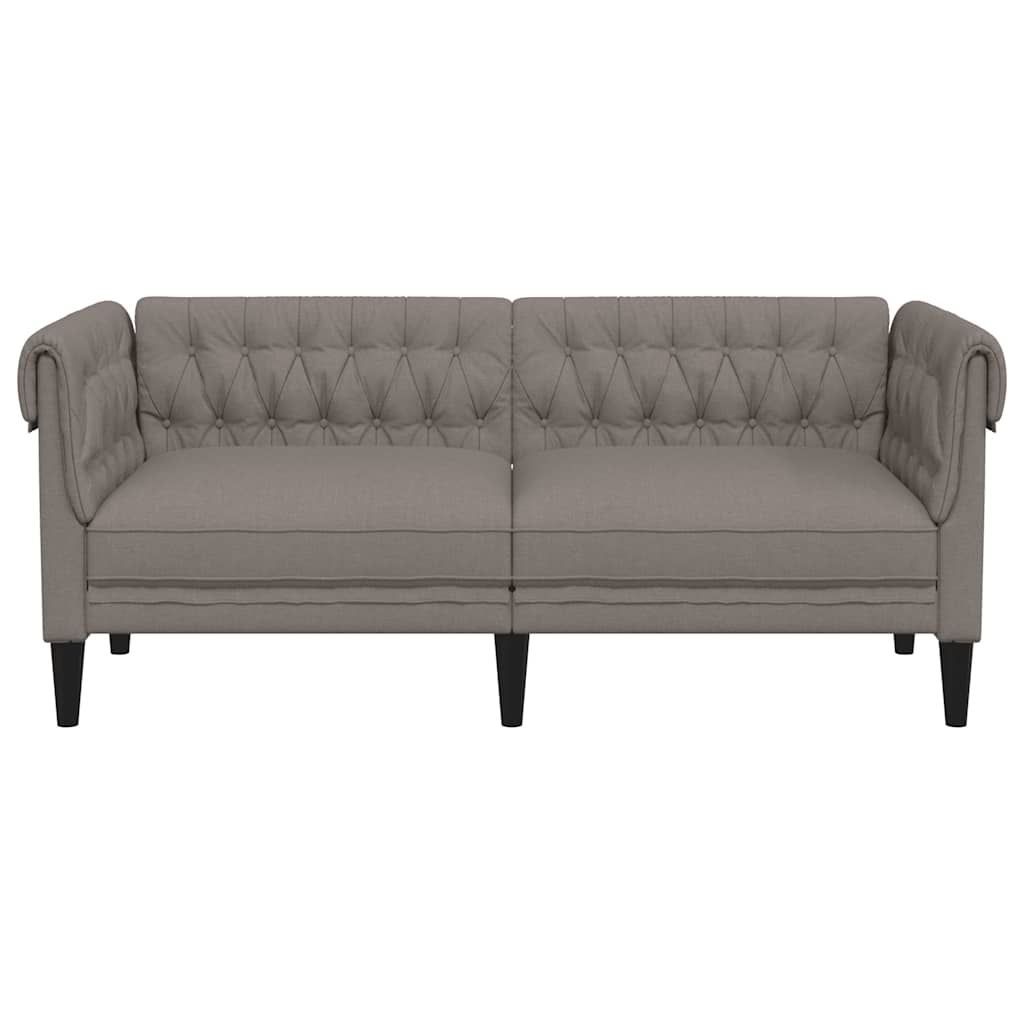 Canapé Chesterfield 2 places taupe tissu - XIOS