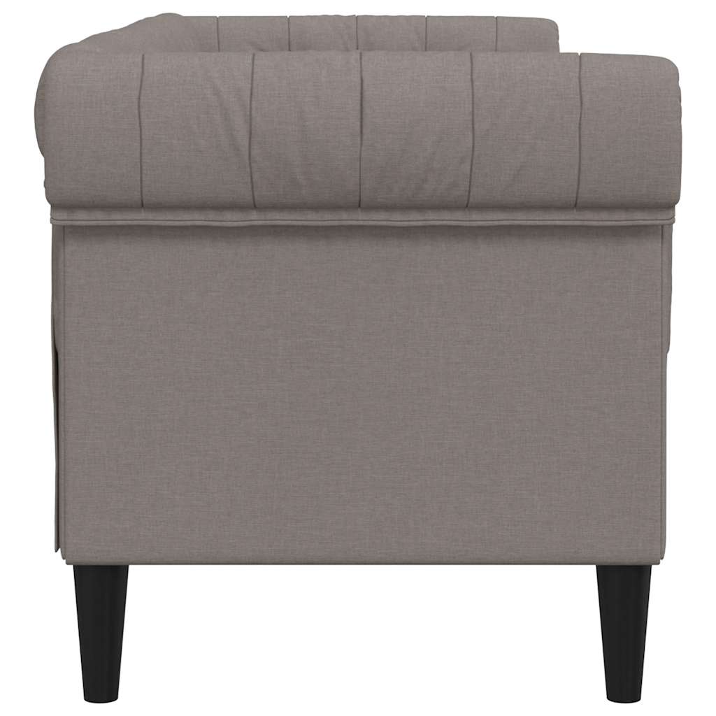 Canapé Chesterfield 2 places taupe tissu - XIOS