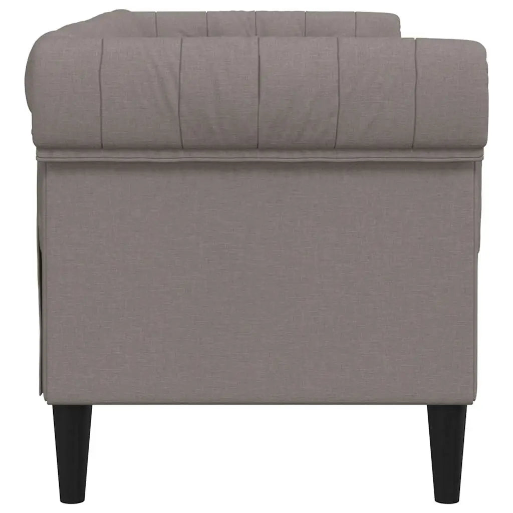 Canapé Chesterfield 2 places taupe tissu - XIOS