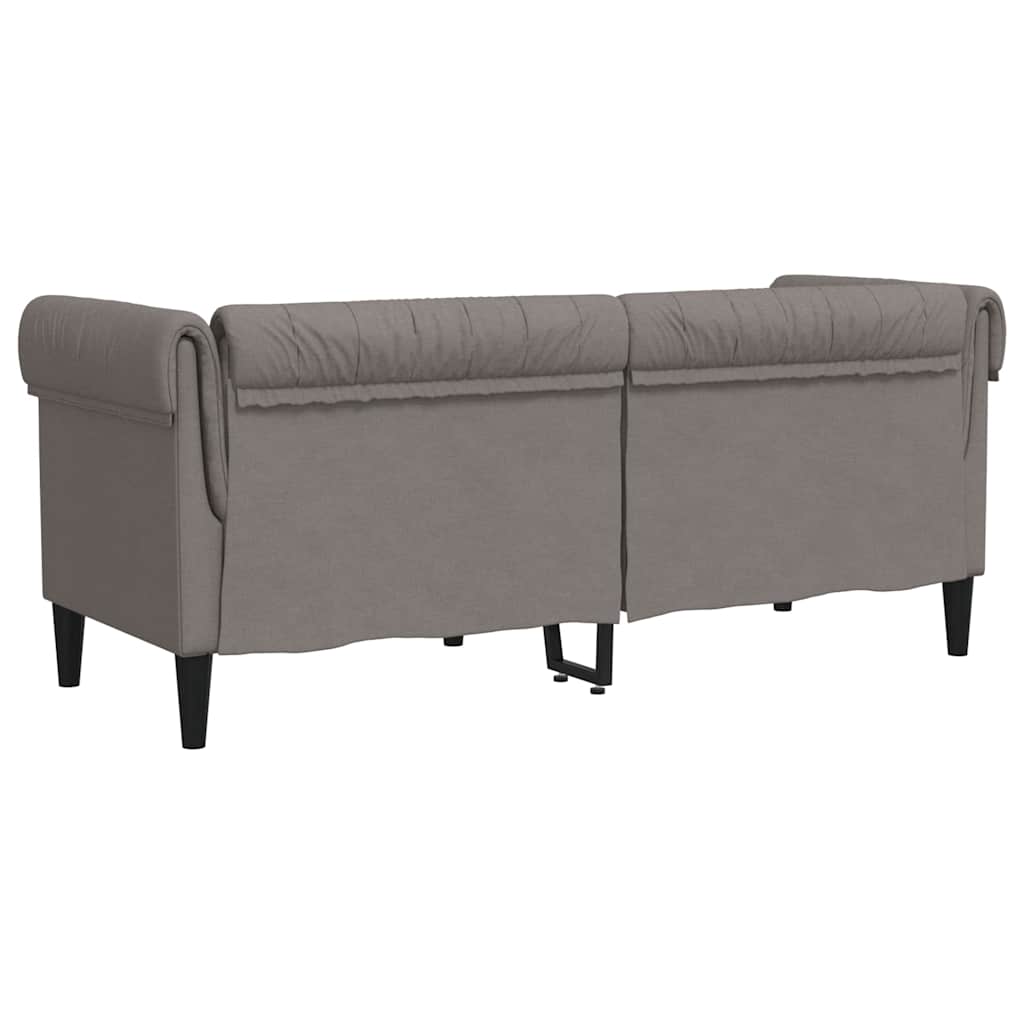 Canapé Chesterfield 2 places taupe tissu - XIOS