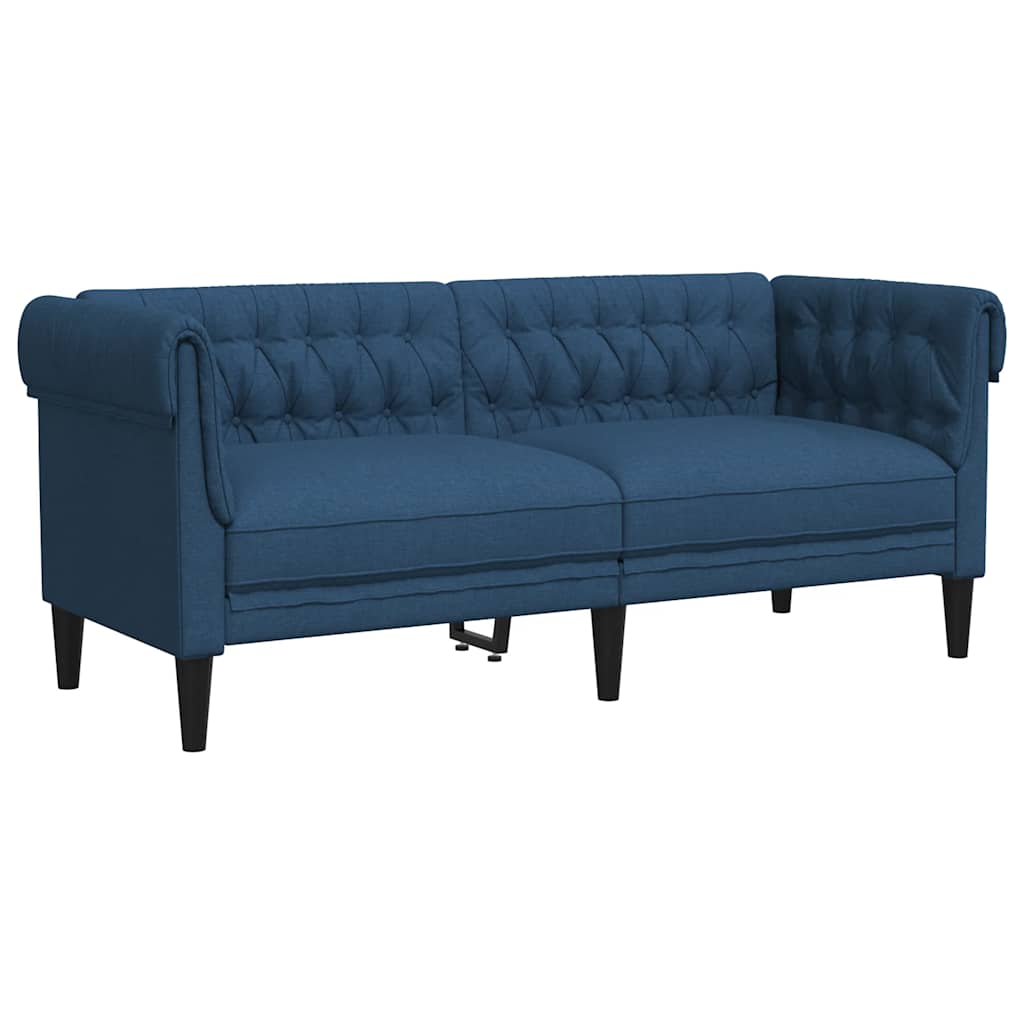 Canapé Chesterfield 2 places bleu tissu - XIOS