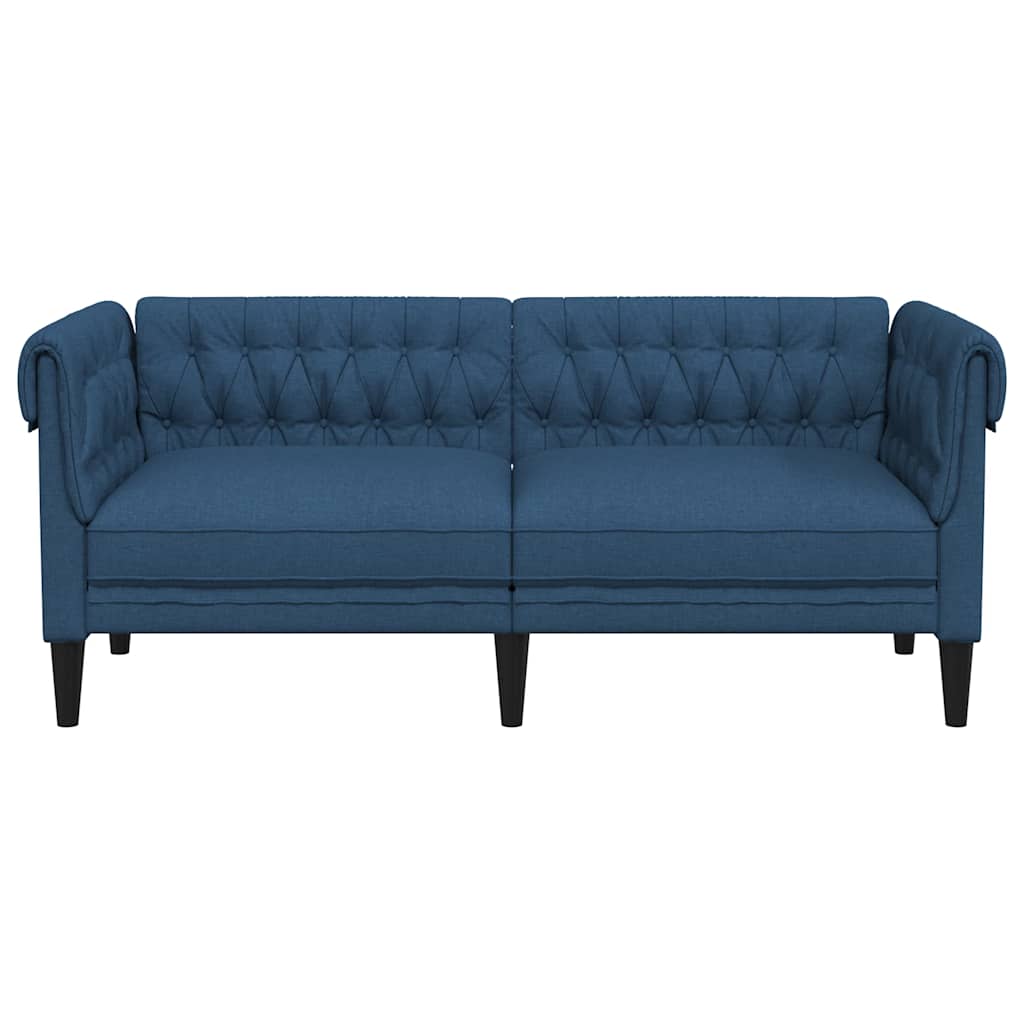 Canapé Chesterfield 2 places bleu tissu - XIOS