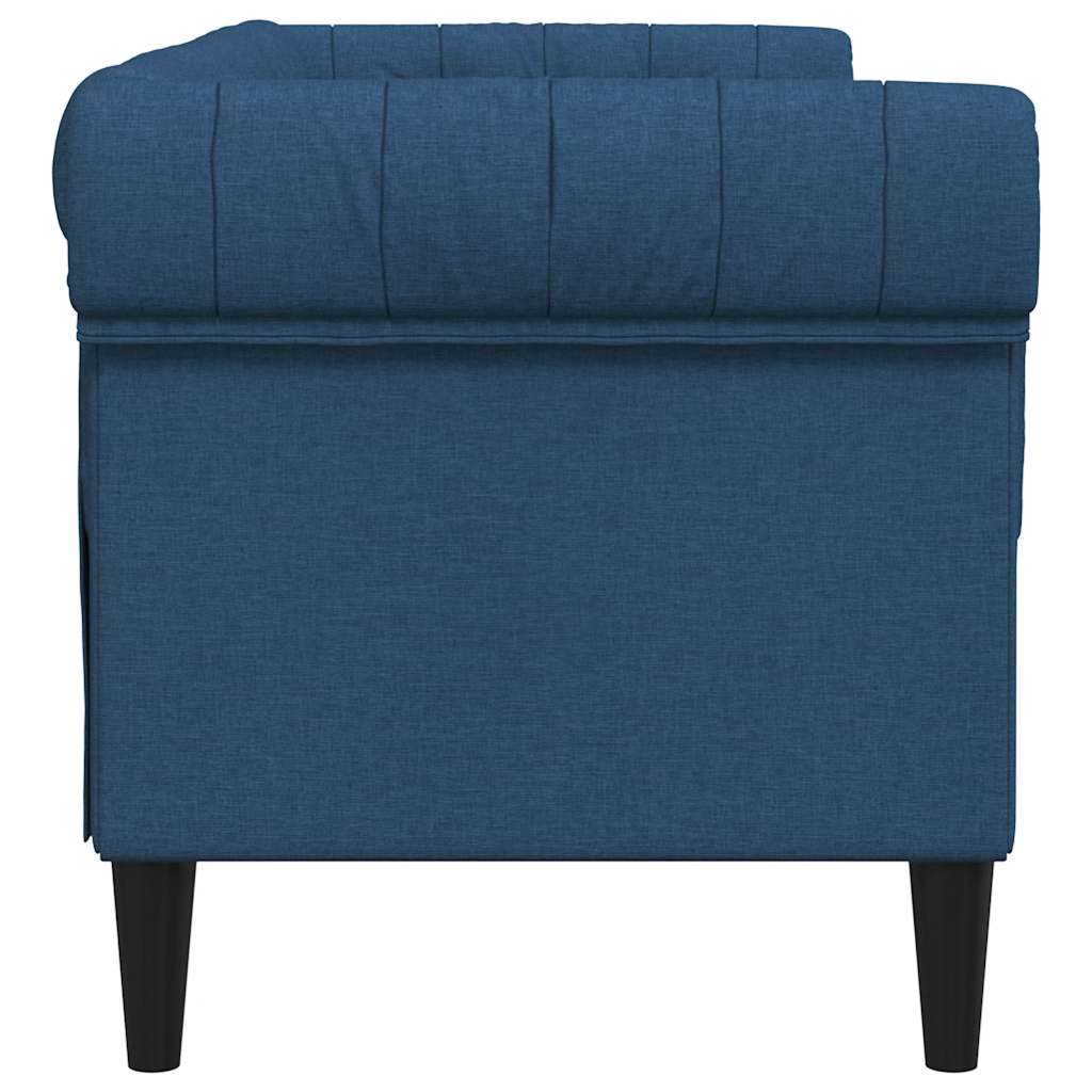Canapé Chesterfield 2 places bleu tissu - XIOS
