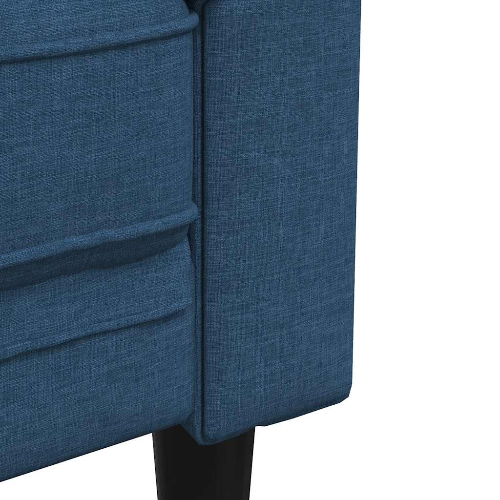 Canapé Chesterfield 2 places bleu tissu - XIOS