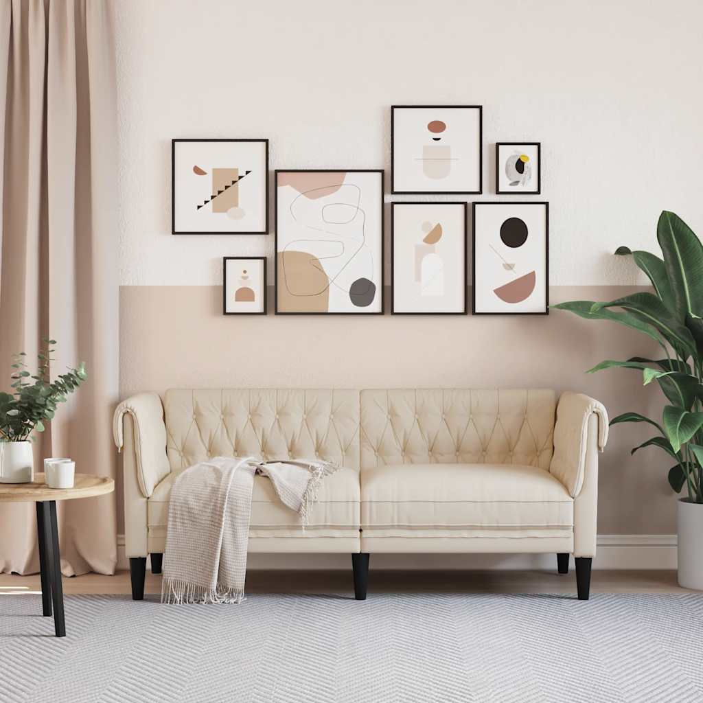 Canapé Chesterfield 2 places lin - XIOS