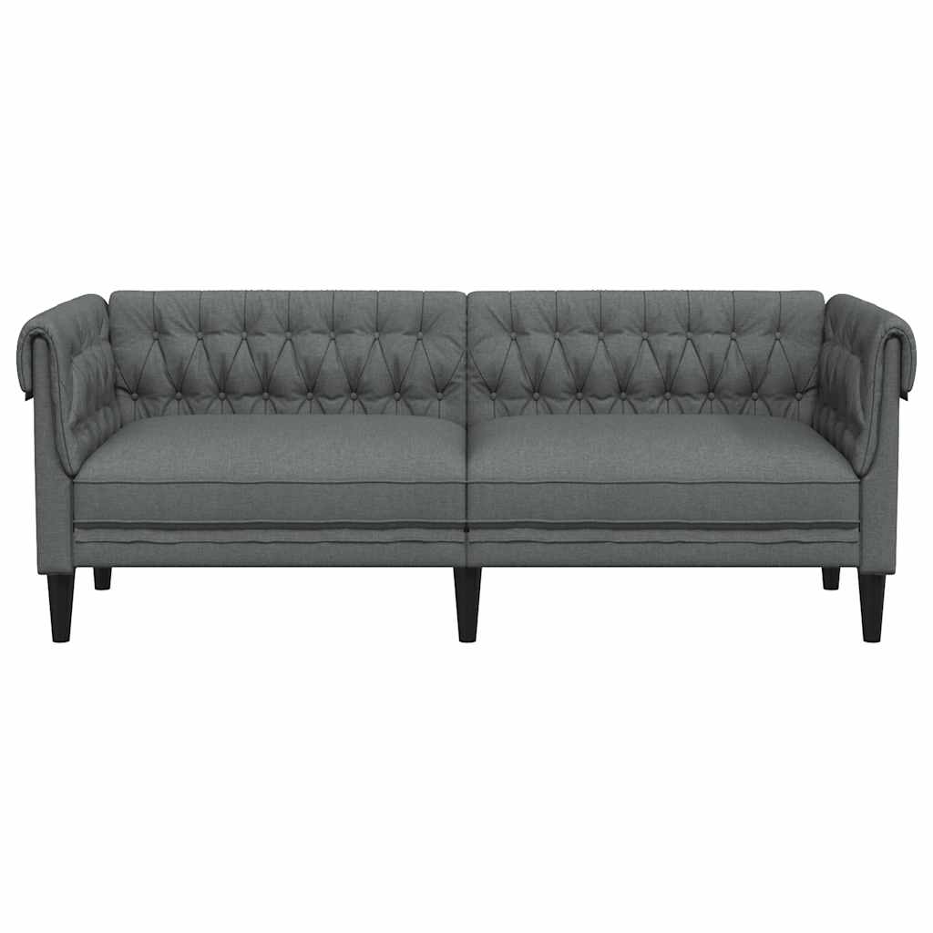Canapé Chesterfield 3 places gris foncé tissu - XIOS