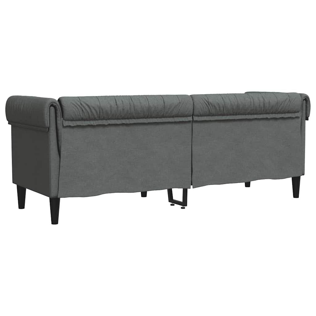 Canapé Chesterfield 3 places gris foncé tissu - XIOS