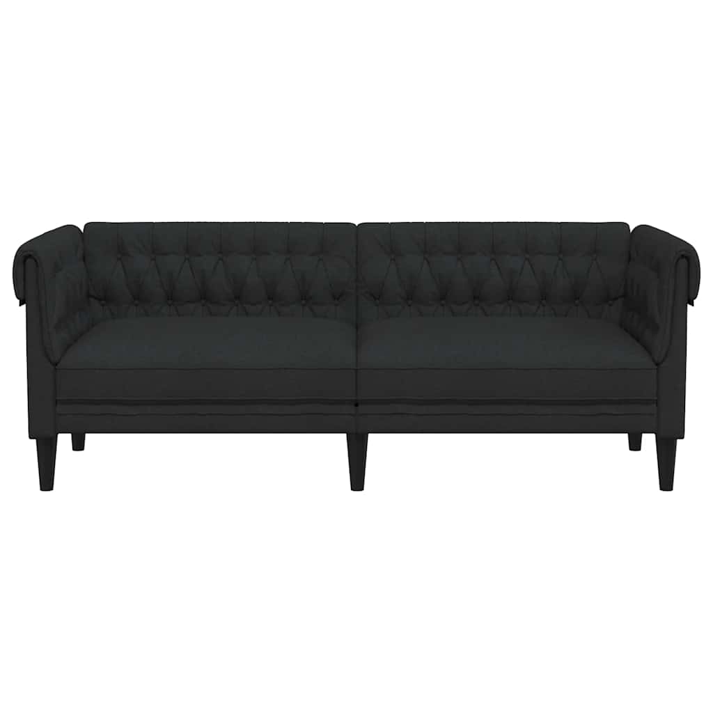 Canapé Chesterfield 3 places noir tissu - XIOS