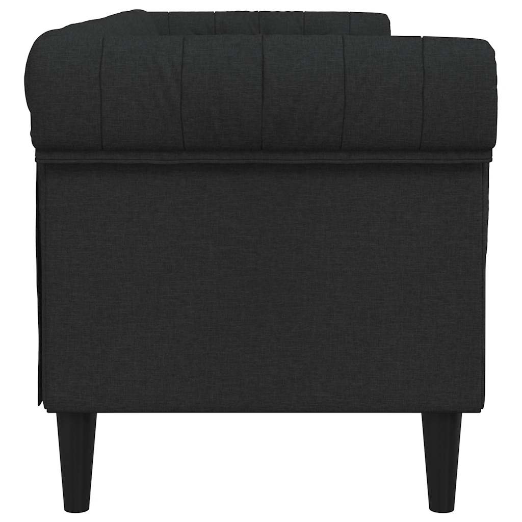 Canapé Chesterfield 3 places noir tissu - XIOS