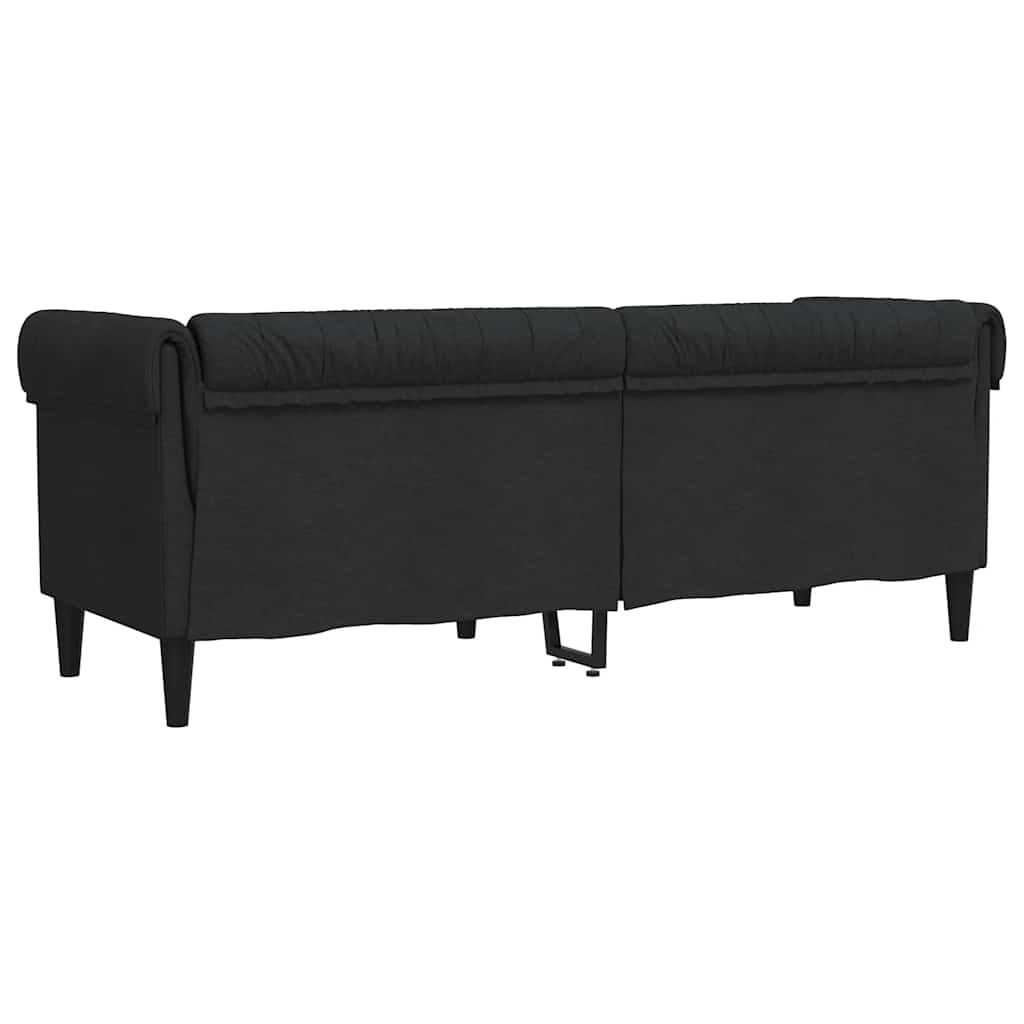 Canapé Chesterfield 3 places noir tissu - XIOS